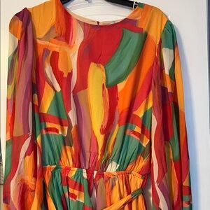 Colorful Abstract Print Women's Dress